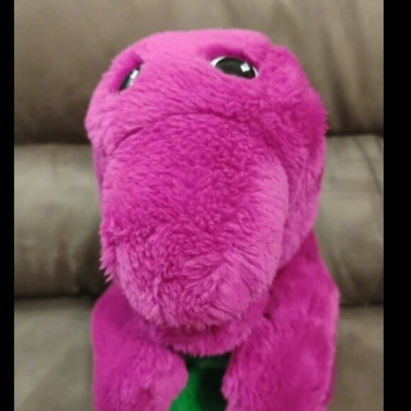 13" Barney Purple Dinosaur Puppet Stuffed Animal Plush Toy 1992 - Picture 7 of 12